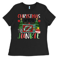 Black Christmas movie junkie Ladies Tee - MaliasSmallBusiness