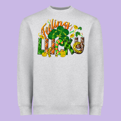 Feeling Lucky St. Patrick's Day Heavyweight Sweatshirt Designed By Cowgirlartshop