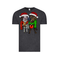 Vintage Black two christmas heifers Vintage Tee - RanaPortraitStore