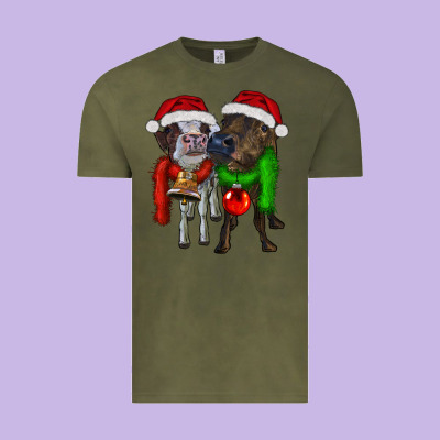 Two Christmas Heifers Vintage Tee Designed By Ranaportraitstore