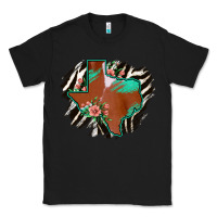 Black Western Horsehide Texas Flag Classic Tee - Bettercallsaul