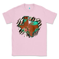 Bubblegum Pink Western Horsehide Texas Flag Classic Tee - Bettercallsaul