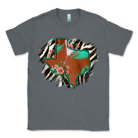 Charcoal Heather Western Horsehide Texas Flag Classic Tee - Bettercallsaul