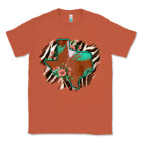Copper Western Horsehide Texas Flag Classic Tee - Bettercallsaul
