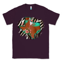 Plum Western Horsehide Texas Flag Classic Tee - Bettercallsaul
