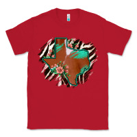 Red Western Horsehide Texas Flag Classic Tee - Bettercallsaul