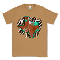 Toasted Coconut Western Horsehide Texas Flag Classic Tee - Bettercallsaul