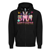 Black Happy Easter Dental And Egg Zipper Hoodie - BundleAndBundleShop