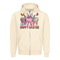 Sandshell Happy Easter Dental And Egg Zipper Hoodie - BundleAndBundleShop