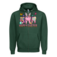 Sports Green Happy Easter Dental And Egg Zipper Hoodie - BundleAndBundleShop