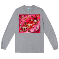 Heather Grey gnomies with food elements tumbler hjf Long Sleeve Tee - HowdyJamesFarm