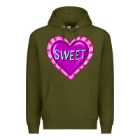 Army Green valentine's day hearts Premium Hoodie - FaDigitalArtStudio