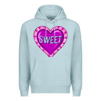 Blue Mist valentine's day hearts Premium Hoodie - FaDigitalArtStudio