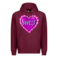Burgundy valentine's day hearts Premium Hoodie - FaDigitalArtStudio