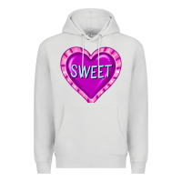 Dove Grey valentine's day hearts Premium Hoodie - FaDigitalArtStudio