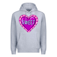 Heather Grey valentine's day hearts Premium Hoodie - FaDigitalArtStudio