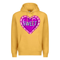 Mustard valentine's day hearts Premium Hoodie - FaDigitalArtStudio