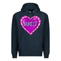 Navy valentine's day hearts Premium Hoodie - FaDigitalArtStudio
