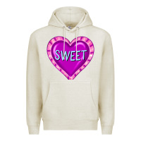Oatmeal Heather valentine's day hearts Premium Hoodie - FaDigitalArtStudio