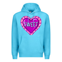 Ocean Blue valentine's day hearts Premium Hoodie - FaDigitalArtStudio