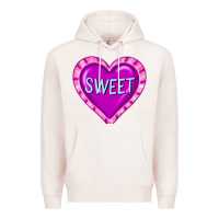 Pale Pink valentine's day hearts Premium Hoodie - FaDigitalArtStudio