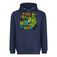 Navy too hip to hop frog Heavyweight Hoodie - LillyAllenDesigns