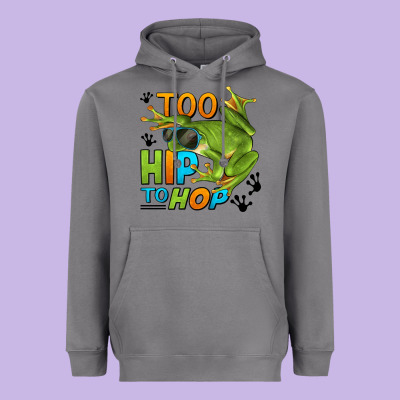 Too Hip To Hop Frog Heavyweight Hoodie Designed By Lillyallendesigns