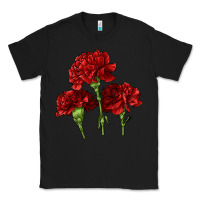 Black Scarlet Red Carnation Illustrations Classic Tee - LillyAllenDesigns