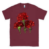 Burgundy Scarlet Red Carnation Illustrations Classic Tee - LillyAllenDesigns