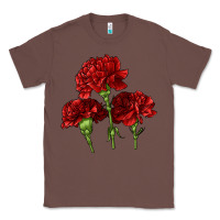 Chestnut Scarlet Red Carnation Illustrations Classic Tee - LillyAllenDesigns