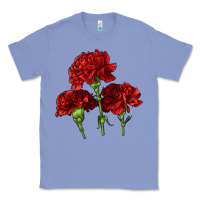 Colony Blue Scarlet Red Carnation Illustrations Classic Tee - LillyAllenDesigns