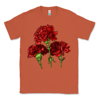 Copper Scarlet Red Carnation Illustrations Classic Tee - LillyAllenDesigns