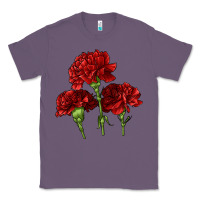 Lavender Scarlet Red Carnation Illustrations Classic Tee - LillyAllenDesigns