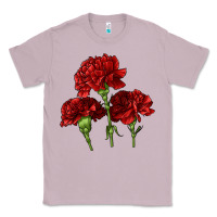 Lilac Scarlet Red Carnation Illustrations Classic Tee - LillyAllenDesigns