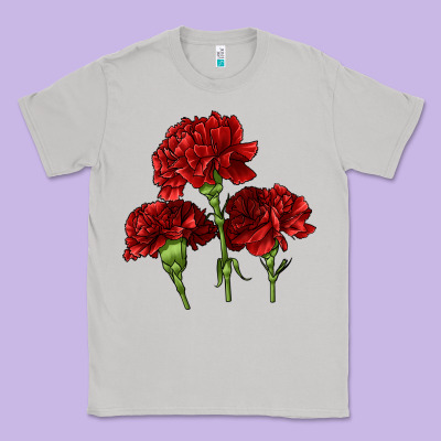 Scarlet Red Carnation Illustrations Classic Tee Designed By Lillyallendesigns