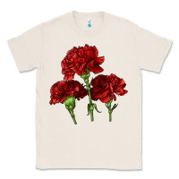 Natural Scarlet Red Carnation Illustrations Classic Tee - LillyAllenDesigns