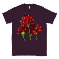 Plum Scarlet Red Carnation Illustrations Classic Tee - LillyAllenDesigns