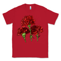 Red Scarlet Red Carnation Illustrations Classic Tee - LillyAllenDesigns