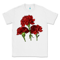 White Scarlet Red Carnation Illustrations Classic Tee - LillyAllenDesigns