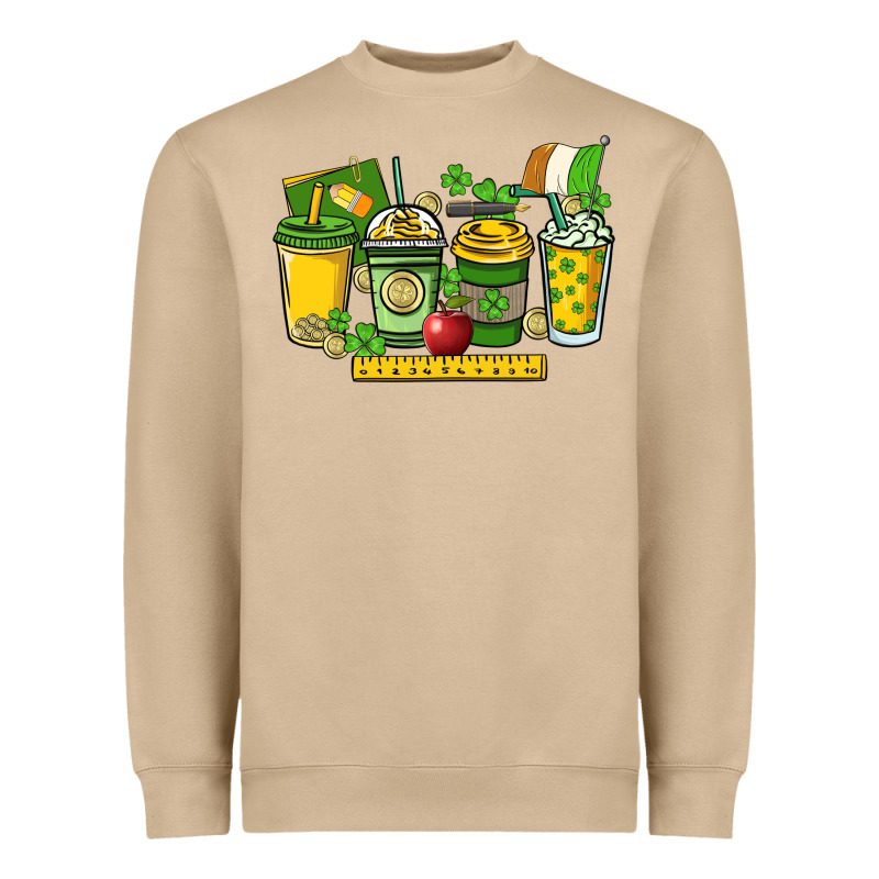 St. Patrick's Day Teacher Coffee Cups Heavyweight Sweatshirt by HowdyJamesFarm | Teevron
