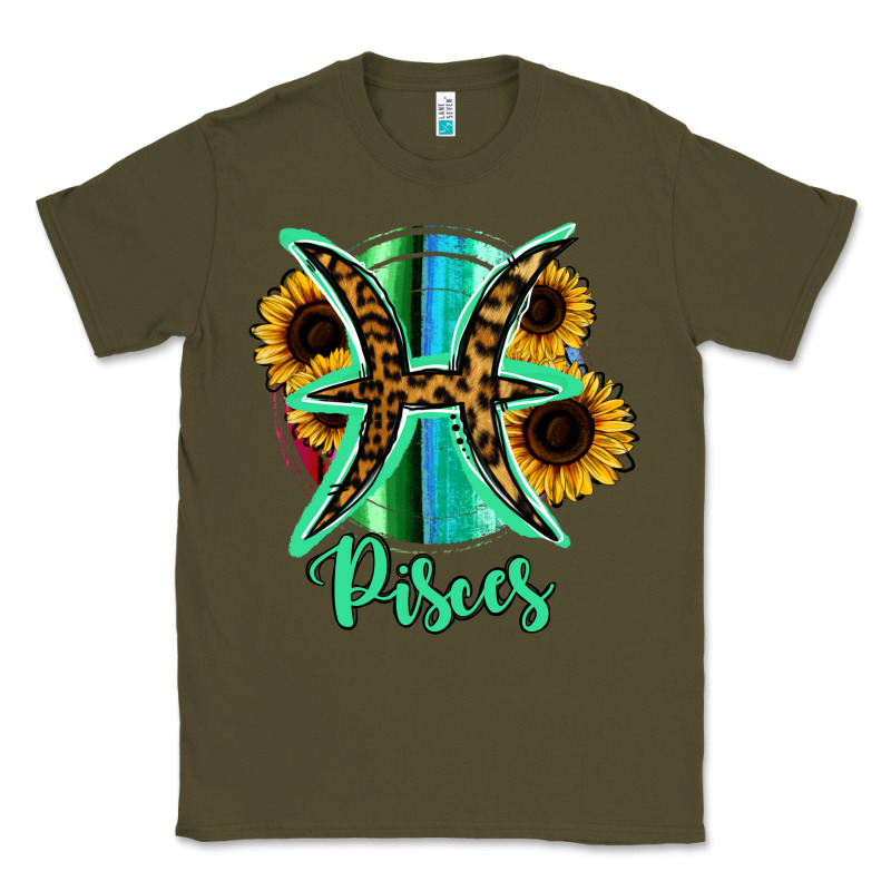 Pisces Zodiac Sign Sunflower Leopard Serape Classic Tee by RanaPortraitStore | Teevron