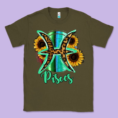 Pisces Zodiac Sign Sunflower Leopard Serape Classic Tee Designed By Ranaportraitstore