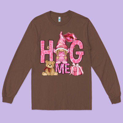 Hug Me With Gnome Hjf Long Sleeve Tee Designed By Howdyjamesfarm