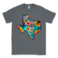 Charcoal Heather Western Sunflower, Rose, Gemstsone, Turquoise Bull Skull Classic Tee - Bettercallsaul