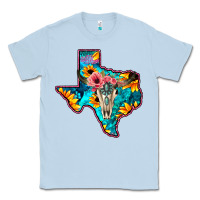 Dusty Blue Western Sunflower, Rose, Gemstsone, Turquoise Bull Skull Classic Tee - Bettercallsaul