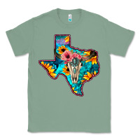 Sage Western Sunflower, Rose, Gemstsone, Turquoise Bull Skull Classic Tee - Bettercallsaul