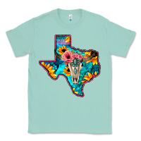 Seafoam Western Sunflower, Rose, Gemstsone, Turquoise Bull Skull Classic Tee - Bettercallsaul