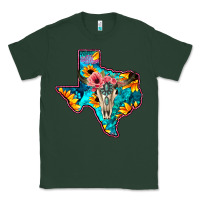 Sports Green Western Sunflower, Rose, Gemstsone, Turquoise Bull Skull Classic Tee - Bettercallsaul