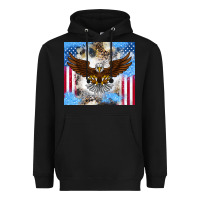 Black America Eagle Heavyweight Hoodie - CowhideDigitalArt