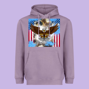 America Eagle Heavyweight Hoodie Designed By Cowhidedigitalart